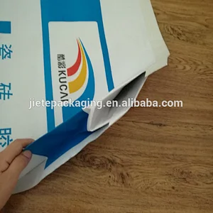 Moisture proof 50kg kraft paper tile adhesive bag with coating pp woven fabric lining