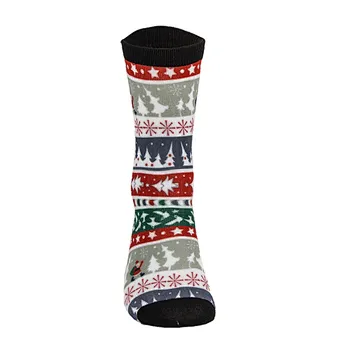 Custom High Technique Printing Crew Sock Christmas Style Women Fashion Sock