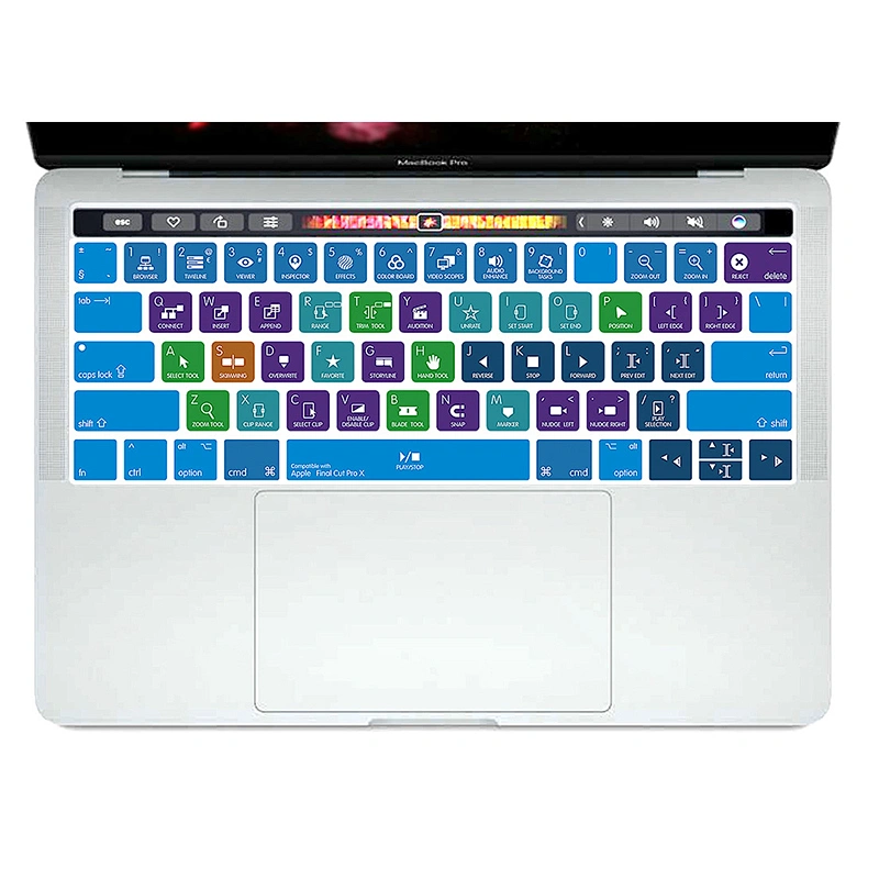 Slim Final Cut Pro X Hotkey TPU Keyboard Covers for macbook protector for Macbook Pro 13 Inch Touch Bar keyboard skin