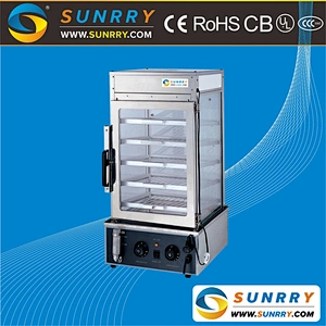 Steamer glass food display cabinets and hot food display case with full visual glass