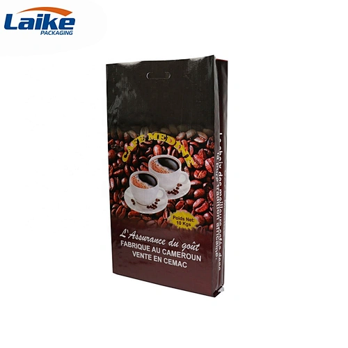 Eco-friendly laminated plastic coffee beans packaging reusable pp woven grocery bag