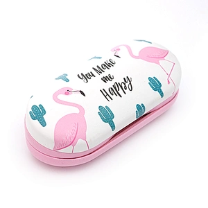 Fashion custom design dual spectacle hard case with contact lens and mirror inside