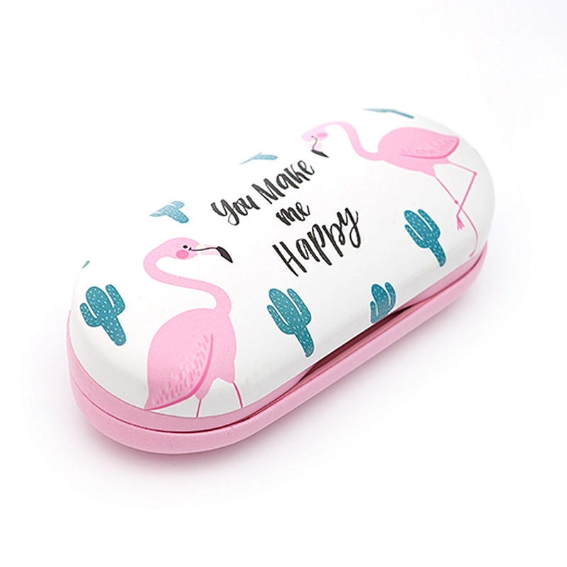 Fashion custom design dual spectacle hard case with contact lens and mirror inside