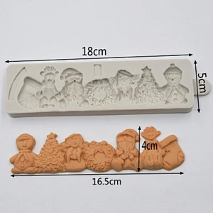 Christmas fondant molds Santa Claus Pine Snowman silicone Fondant Mould