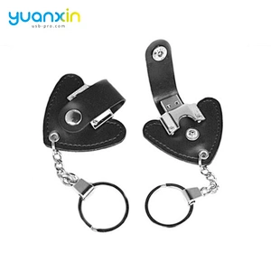 Heart Shape Leather Material Pendrive 8Gb 16Gb 32Gb 64Gb