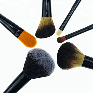 5PCS Plastic makeup brush black Ferrule makeup brush set makeup customized brush for 2018