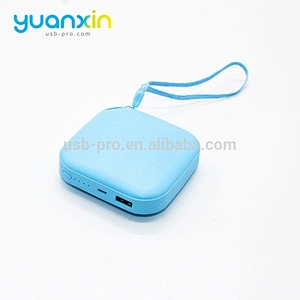 6000mah Plastic Black and White Blue Powder Color Cube Stylish Rechargeable Power Bank