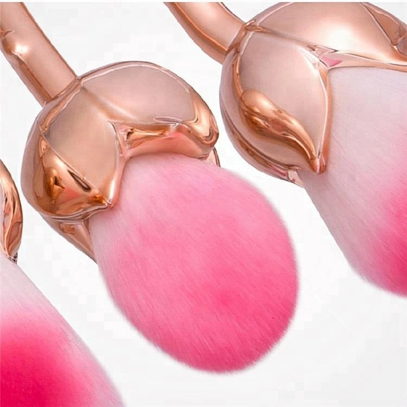 Professional 6pcs Rose Design Makeup Brush Set With Makeup Bag