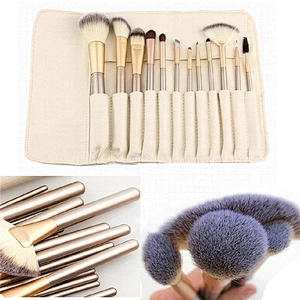 Customized Logo Personalized 12pcs Makeup Brush Set With PU Makeup Bag