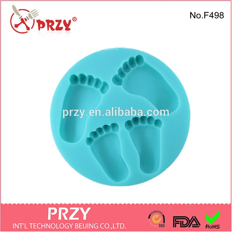 F498 PRZY Cake decorating feet siliocne cake mold