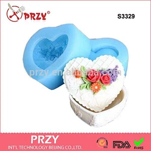 3d heart shape silicone handmade soap mold DIY silicone molds