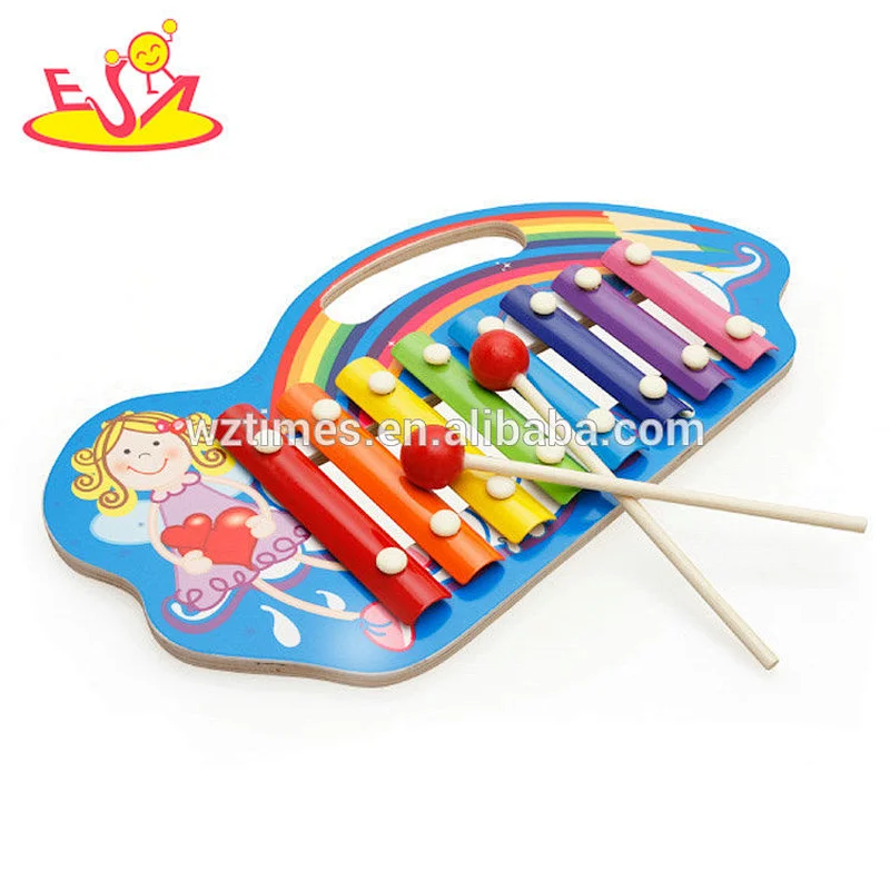 Wholesale mini kids percussion musical instrument wooden toy xylophone with 8 tone W07C063