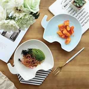 Home and Restaurant Eco Friendly Ceramic Tray Snack Dish Porcelain Colorful Party Food Plate