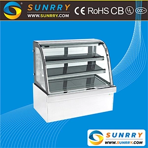 Hot sale single temperature cake display refrigerator and refrigerated cake display cases for bread and cake shop