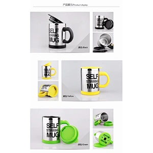 China wholesale price coffee auto- mixing self stirring mug with handle self stirring milk mug for home and office