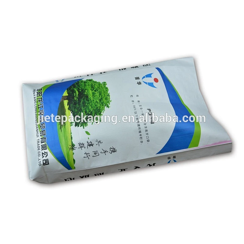 25kg square bottom opp laminated and printed pp woven fertilizer blank bag