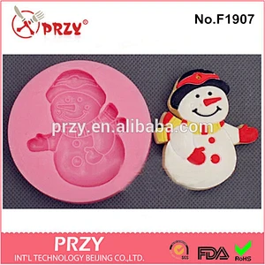F1907 PRZY christmas snowman silicone cake pop molds