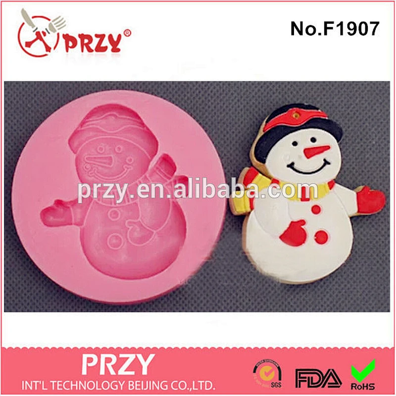 F1907 PRZY christmas snowman silicone cake pop molds