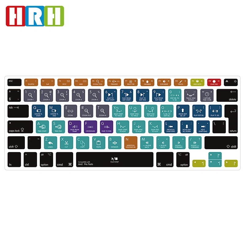 Waterproof Keyboard Protective Film TPU Avid ProTools shortcuts keyboard skin oem hotkeys keyboard covers for Macbook Pro