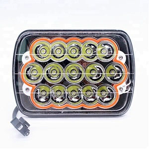 Lightech 45W Jeep Red Blue White Yellow Halo Ring front lights 5x7 led headlight