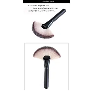 Wholesale makeup tools custom logo makeup fan powder blush contour brush