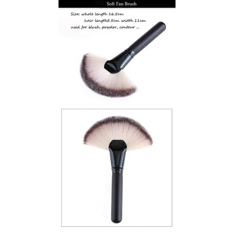 Wholesale makeup tools custom logo makeup fan powder blush contour brush