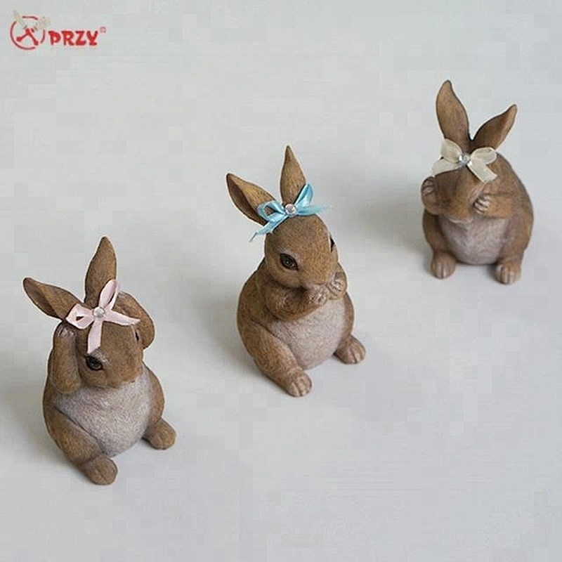 Three rabbits mould home cement decorations Mold office desk Animal Resin crafts decorations molds