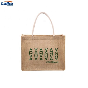 ECO-friendly Custom-Made  Jute Carrier Shopping Bag organic cotton tote jute bags