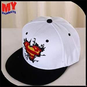 Custom 3D Superman Embroidery Trucker Cap 100% Cotton 5 Panel Baseball Caps Hats