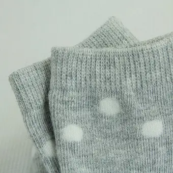High Quality Cheap Loose Cuff Rib Top Dots Melange Grey Color Cotton Baby Socks