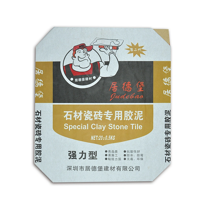 kraft paper bag with square bottom valve port for tile adhesive, cement packing