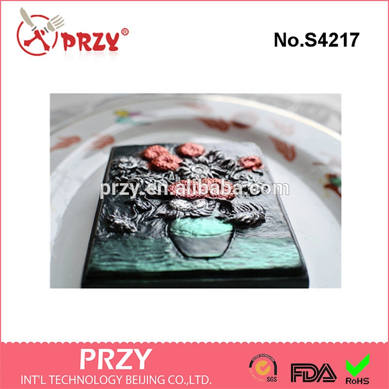 S4217 PRZY Dark Sunflowers Soap Mold Bar in Metallic Colors Silicone Handmade Soap Mold
