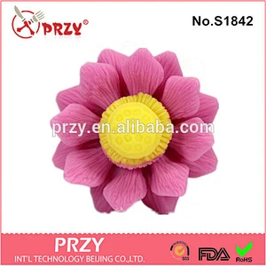 S1842 Lotus flower shaped handmade silicone soap molds