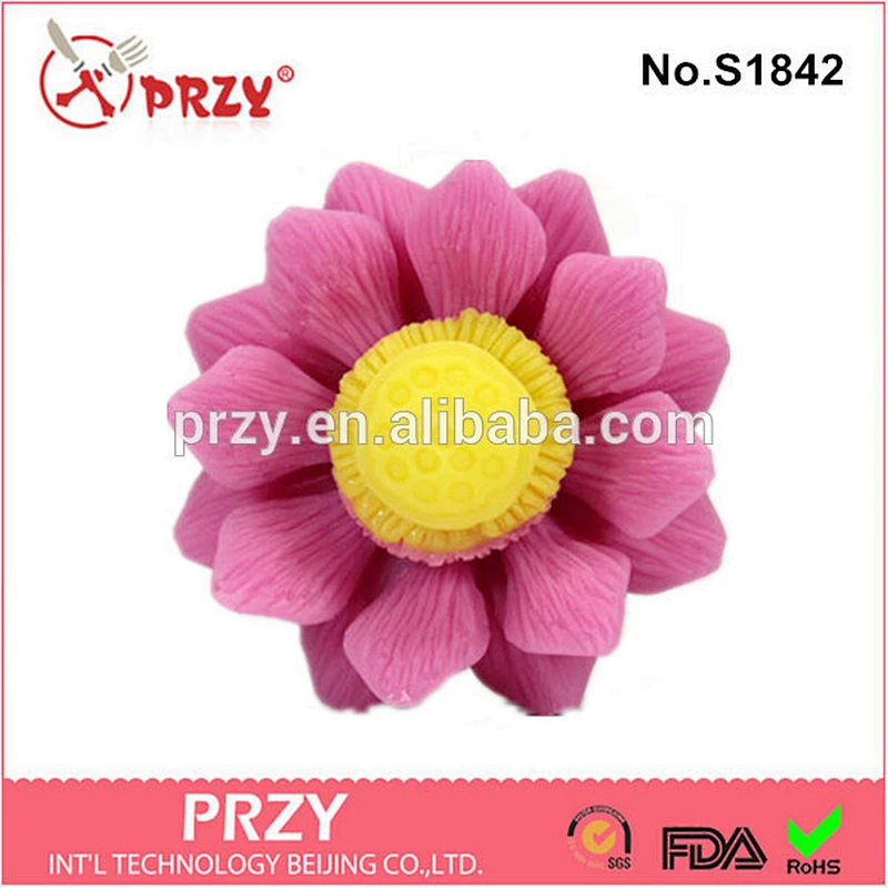 S1842 Lotus flower shaped handmade silicone soap molds
