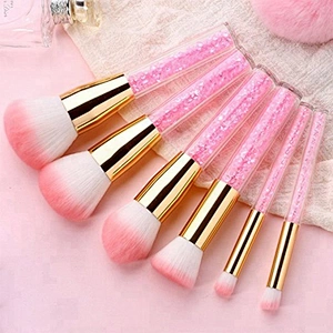 6 piece cosmetic brushes synthetic kabuki professional colorful custom logo makeup brushes set