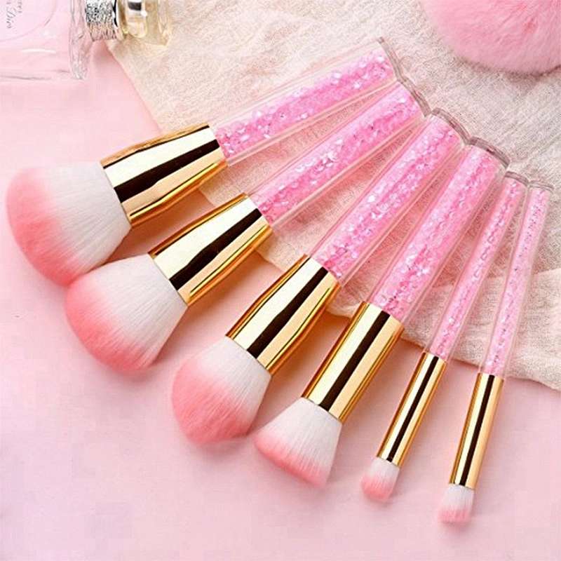 6 piece cosmetic brushes synthetic kabuki professional colorful custom logo makeup brushes set