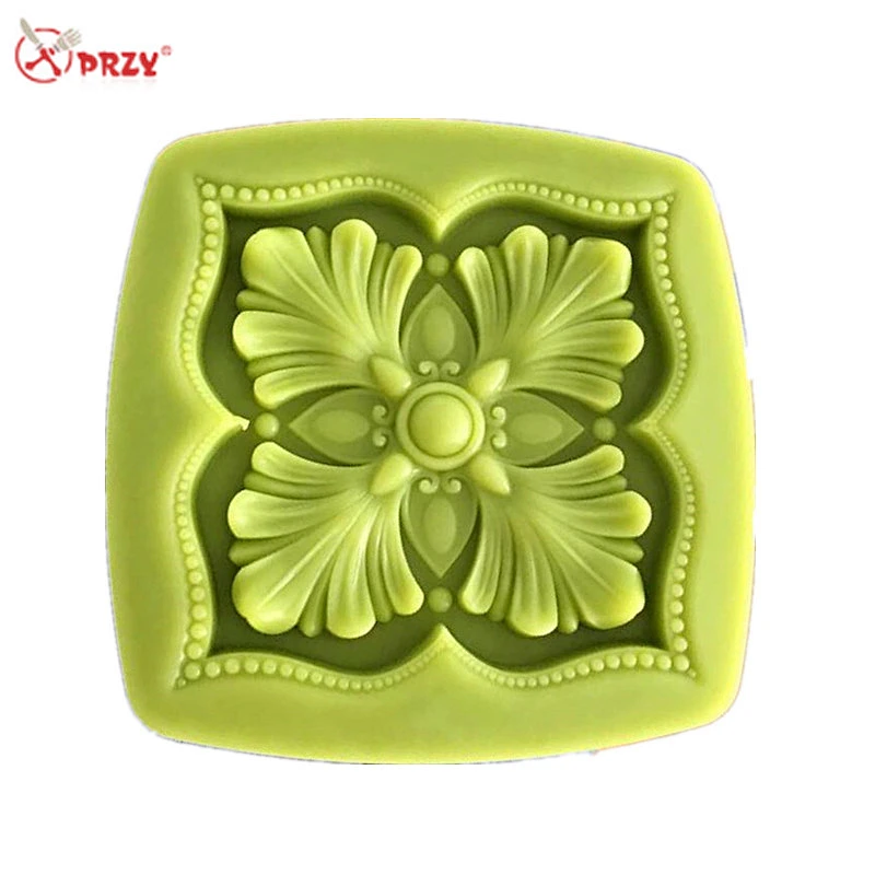 Handmade Square Soap molds curved Edge flower soap Silicone mold