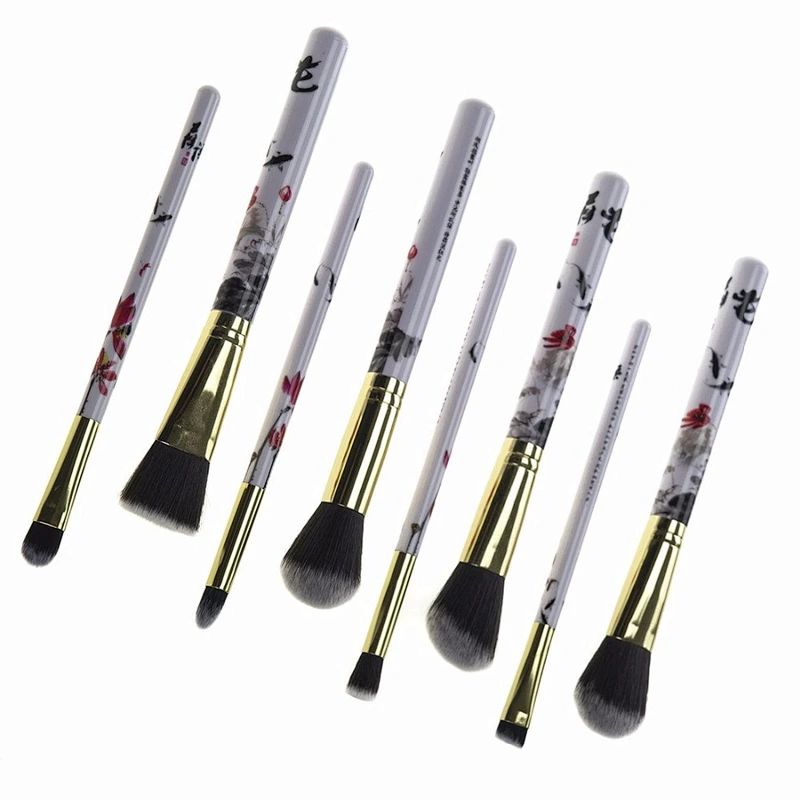 2018 New 8pcs Chinese-wind make up brushes MARBLE makeup brush set professional printing ink painting brush suit