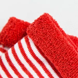 3d cartoon snow man christmas red baby thick terry socks