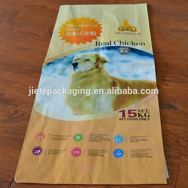 Plastic animal,dog feed bag 15kg pp woven packaging bag