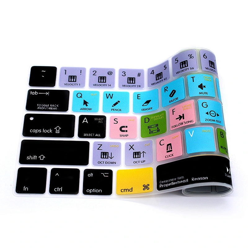 China Product Washable Propellerhead Reason Silicone Keyboard cover for macbook pro skin Laptop Keyboard Cover Touch Bar