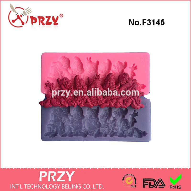 F3145 Seven Dwarfs DIY chocolate mold silicone bakeware fondant liquid silicone mold