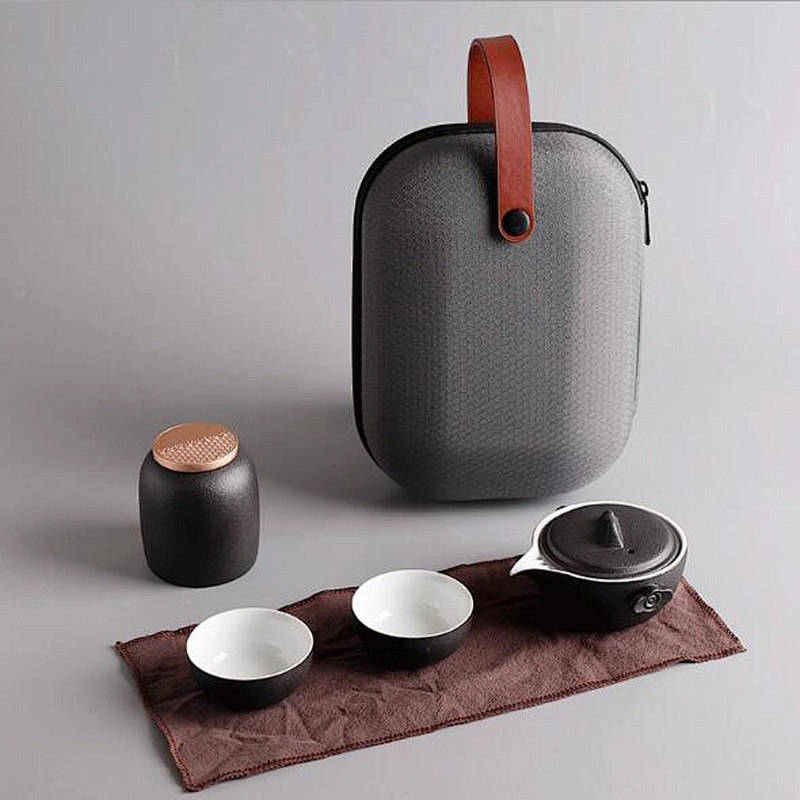 Traditional kungfu teapot black porcelain clay cup for travel sets