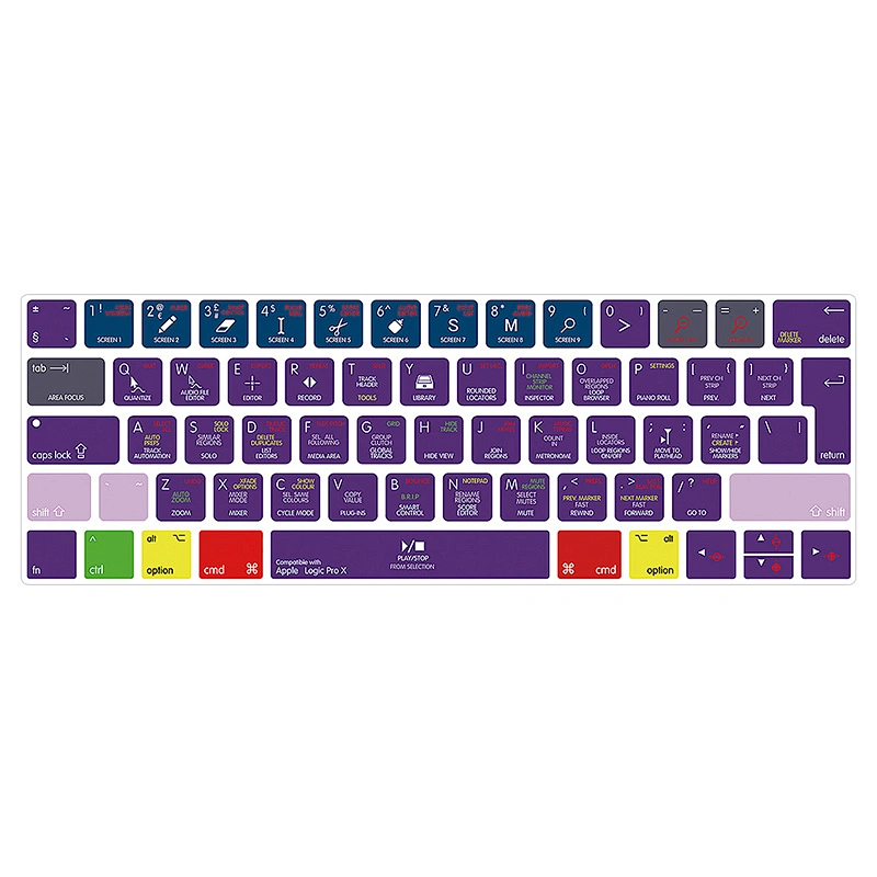 Diy Promotion Logic Pro X Shortcuts keyboard Skins Soft Tpu keyboard skin Dust cover For macbook  keyboard A1706 A1707 touch bar