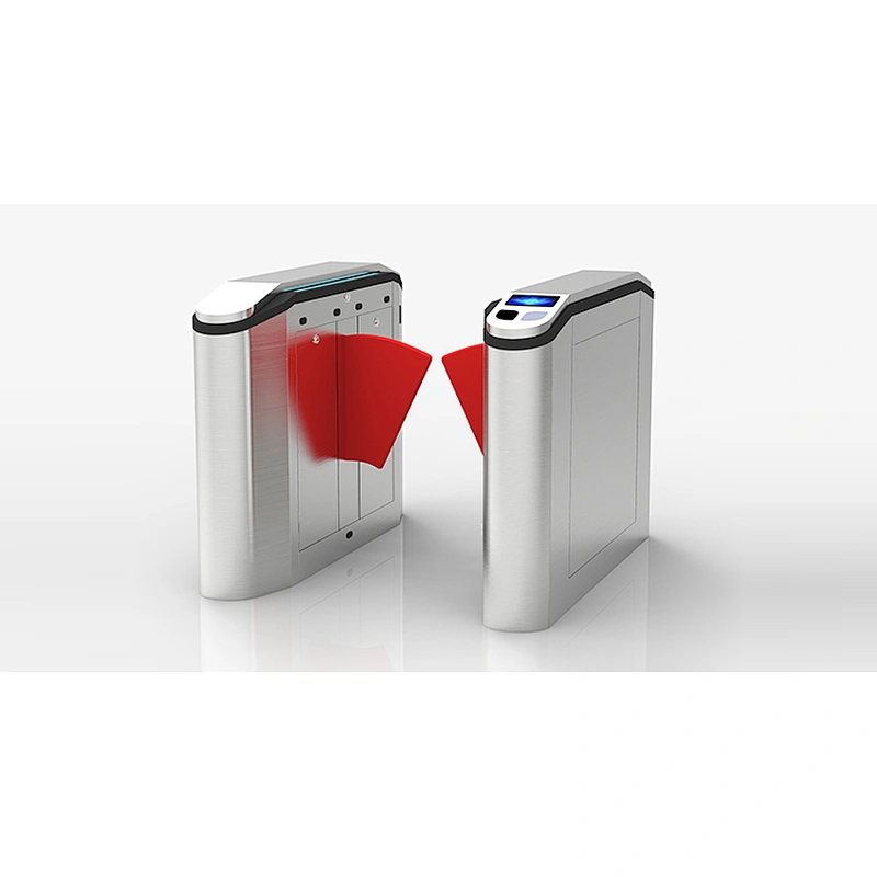 RFID Card Reader Security Glass Rotating Entrance Flap Barrier Turnstile