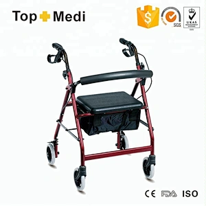 Walking aids portable drive rollator aluminum walker with wheels for adults