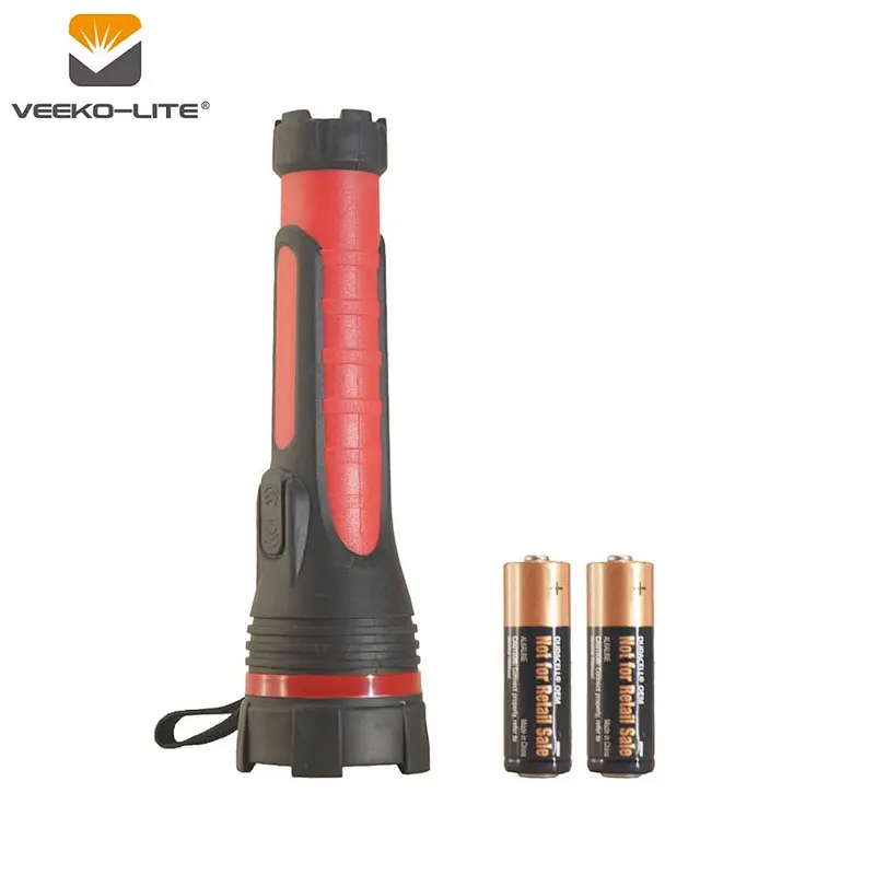 2018 hot sale 1W 3LED TPR torch rubber  light  and 2AA Battery plastic waterproof  flashlight