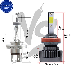 GT3B COB High Power Auto Parts 36w Car Led Headlight Bulb