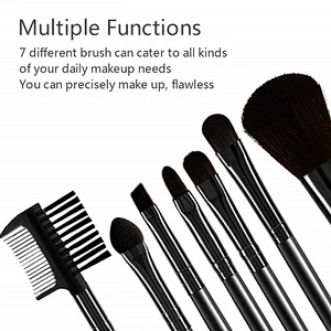 Beauty tools private label makeup powder blush eyebrow eyeshadow lip brushes 7pcs professional makeup brush set with bag