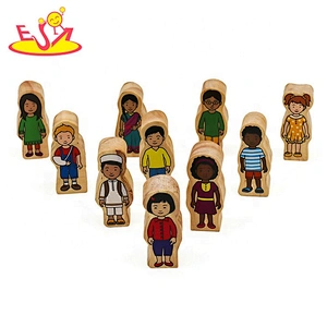 2019 New design 30 pieces kds wooden peg people for wholesale W06D124